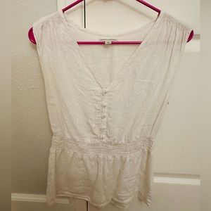Banana Republic White Sleeveless Blouse